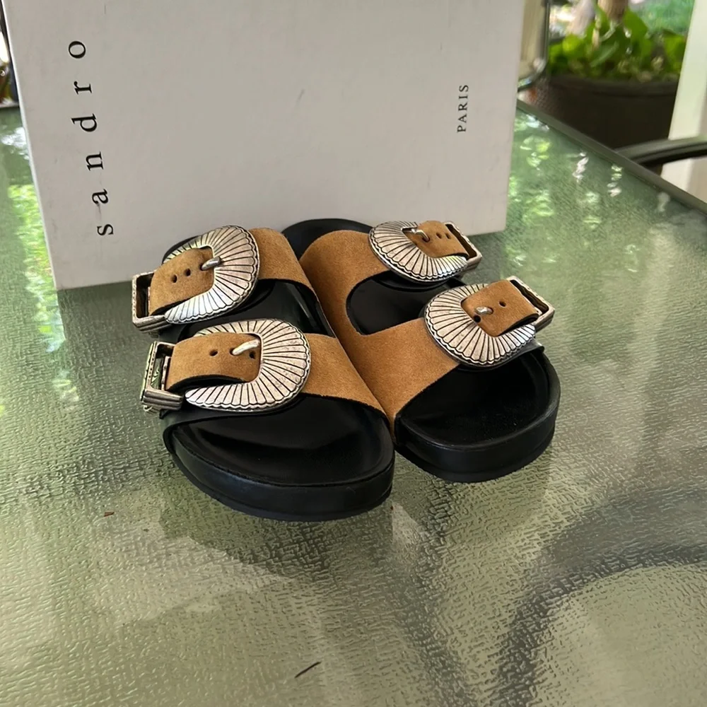 Sandro Western Buckle Sandals - Picture 7 of 10